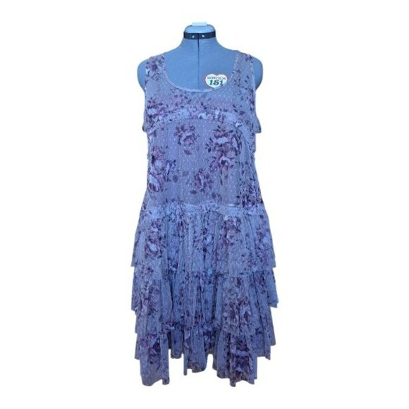 Lucky Brand Printed Tulle Party Mini Dress--Side XL--NWT - Picture 1 of 5